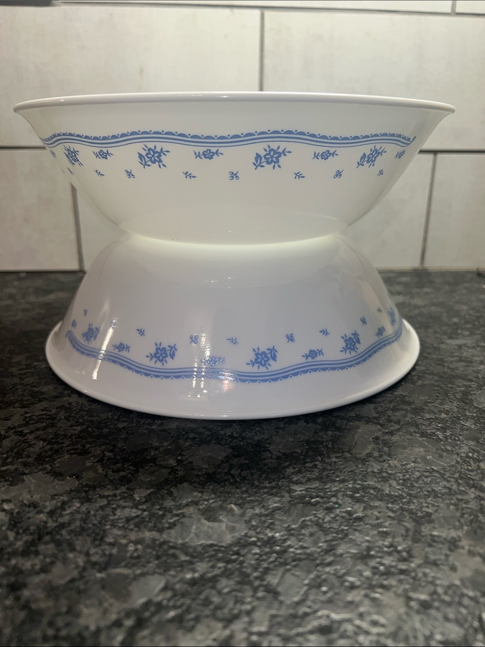 Set of 2 Corelle White Ceramic Serving Bowl MORNING BLUE